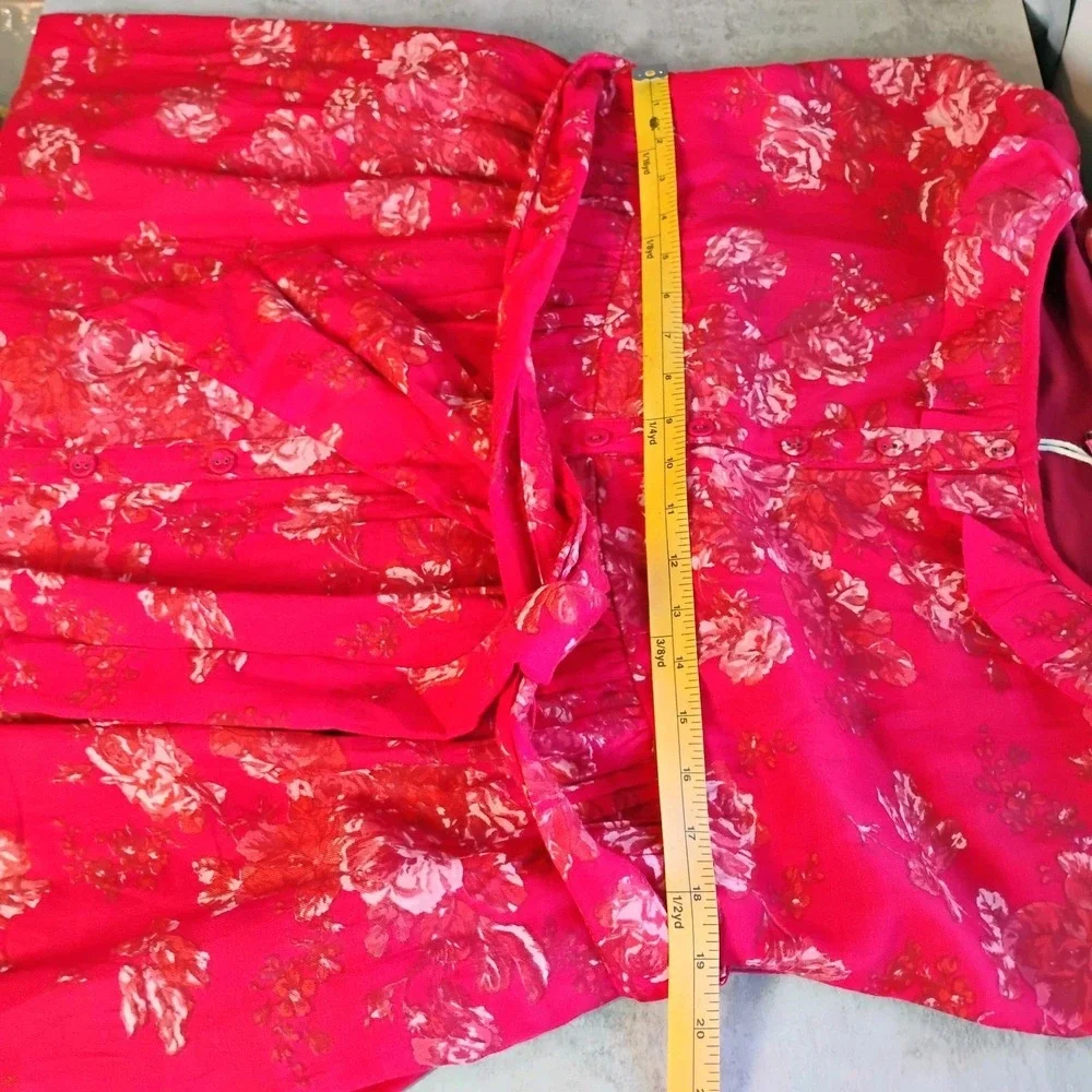 April Cornell Francesca Dress Red Womens Lg‎ Ruffle Romantic Floral Cottagecore - Picture 14 of 14